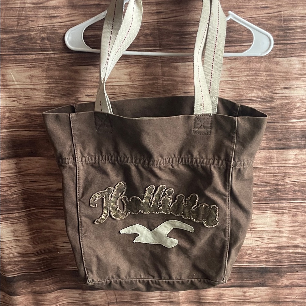 Hollister Brown Canvas Tote